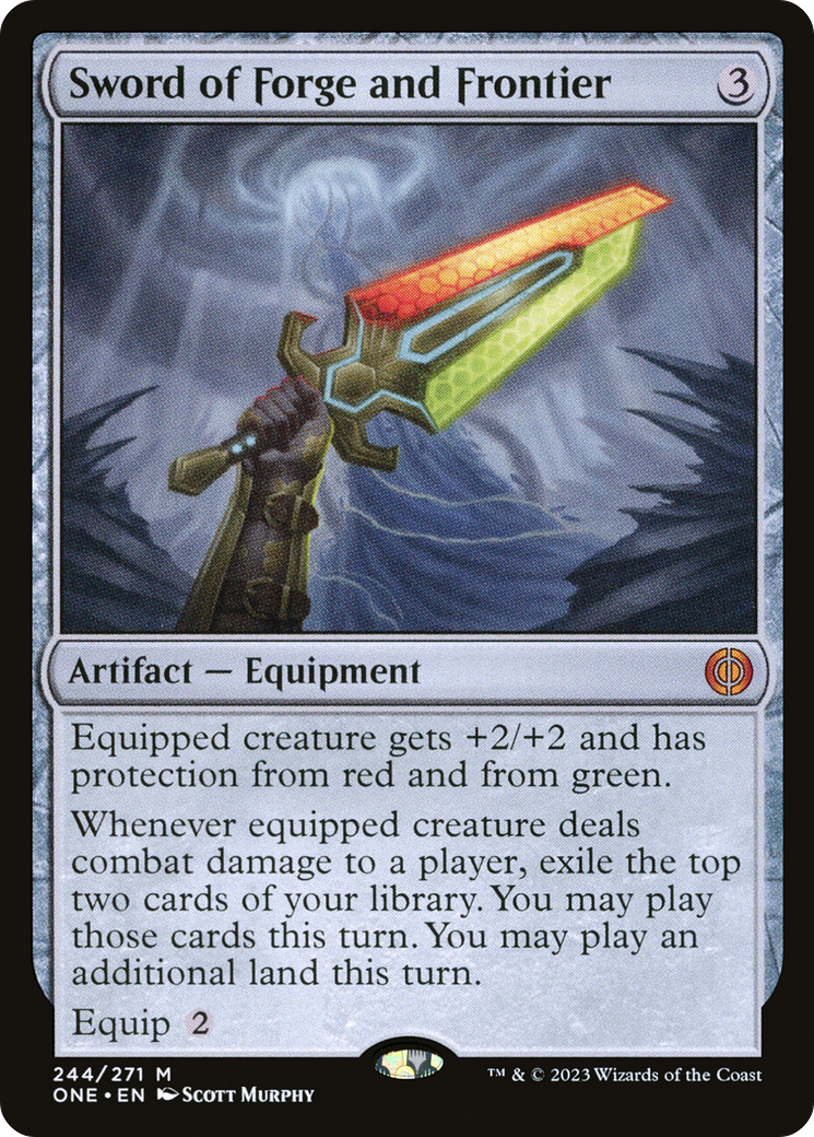 Sword of Forge and Frontier - Mythic Artifact — Equipment card from Phyrexia: All Will Be One