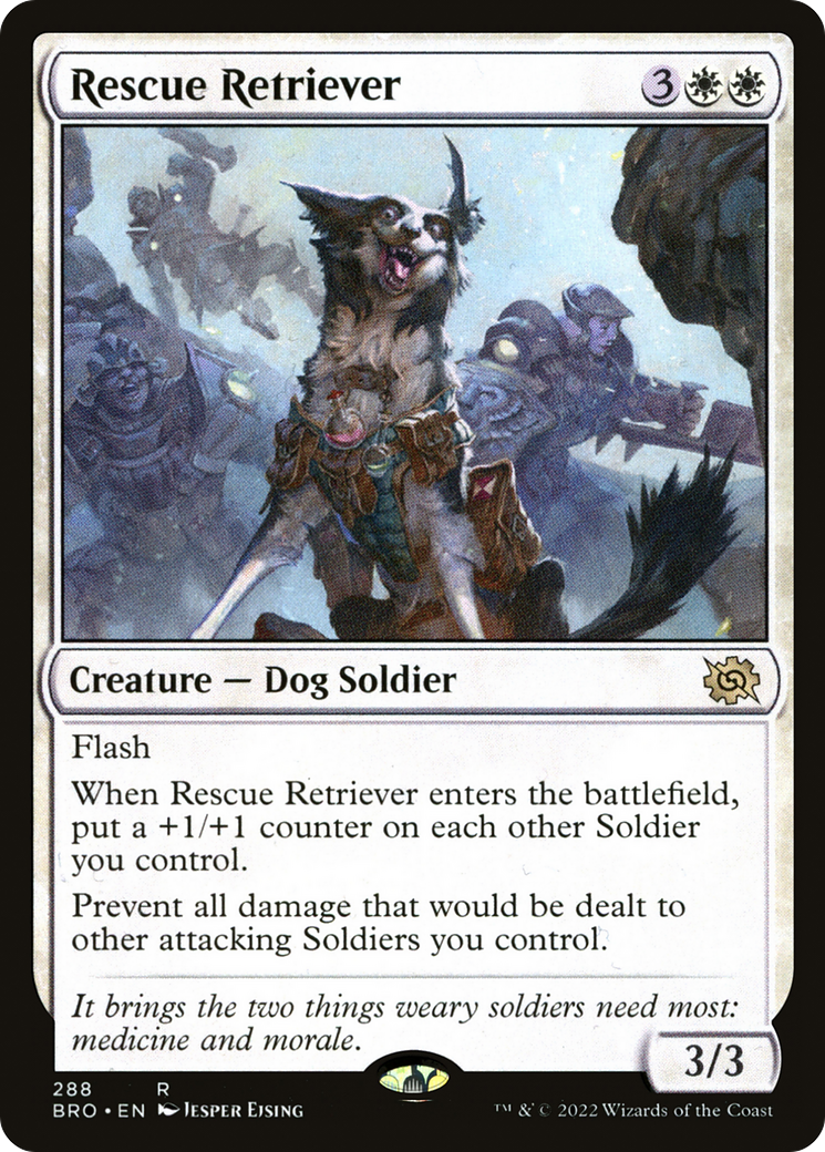 Rescue Retriever - Rare Creature — Dog Soldier card from The Brothers' War