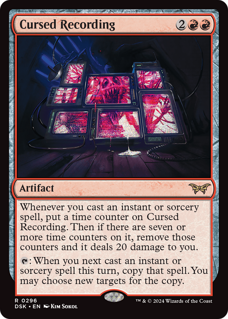 Cursed Recording - Rare Artifact card from Duskmourn: House of Horror