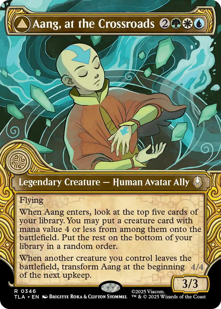 Aang, at the Crossroads // Aang, Destined Savior - Rare Legendary Creature — Avatar Ally card from Avatar: The Last Airbender