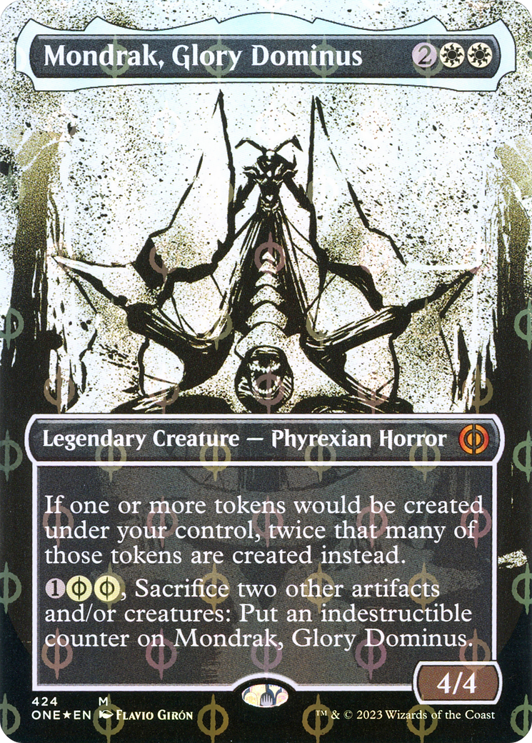 Mondrak, Glory Dominus - Mythic Legendary Creature — Phyrexian Horror card from Phyrexia: All Will Be One