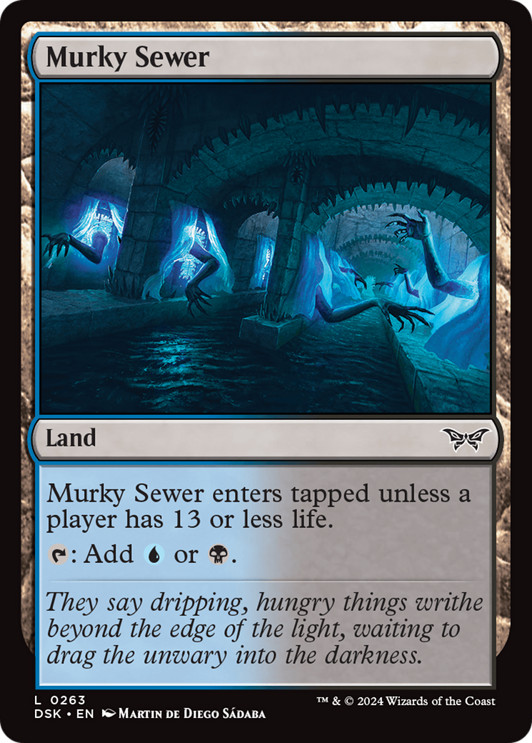 Murky Sewer - Common Land card from Duskmourn: House of Horror