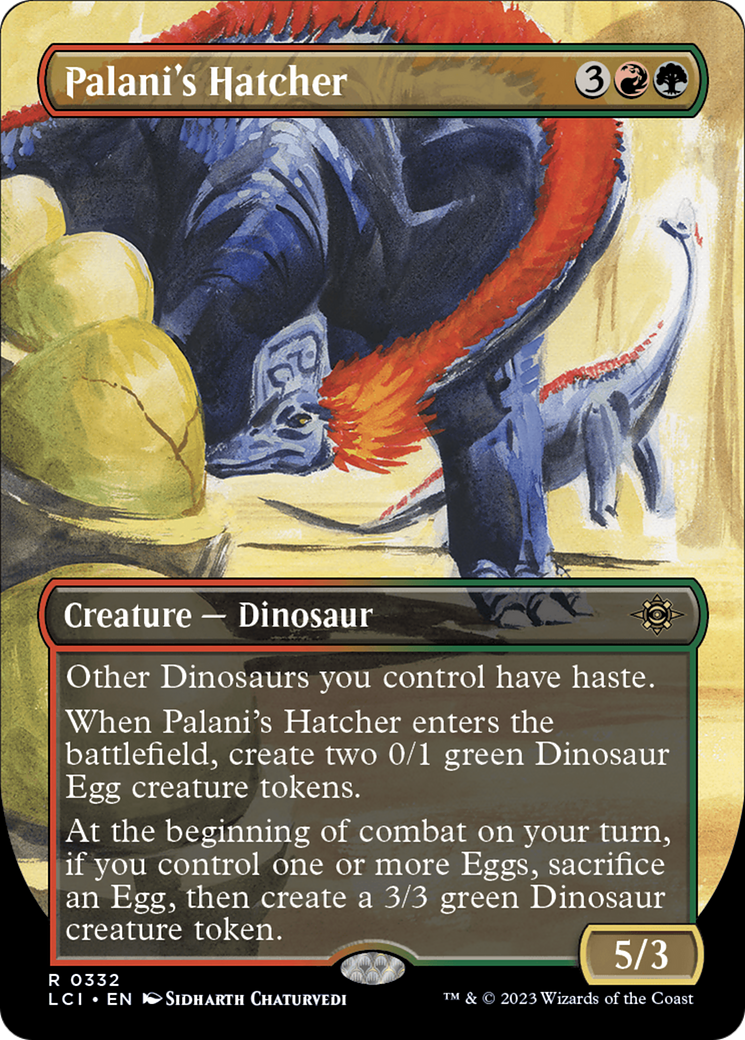 Palani's Hatcher - Rare Creature — Dinosaur card from The Lost Caverns of Ixalan