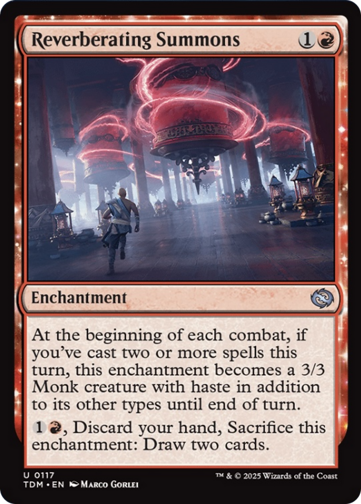 Reverberating Summons - Uncommon Enchantment card from Tarkir: Dragonstorm