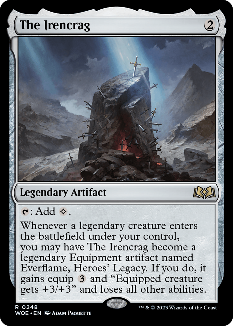 The Irencrag - Rare Legendary Artifact card from Wilds of Eldraine