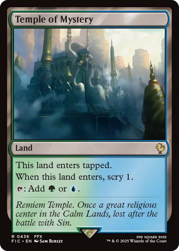 Temple of Mystery - Rare Land card from Final Fantasy Commander