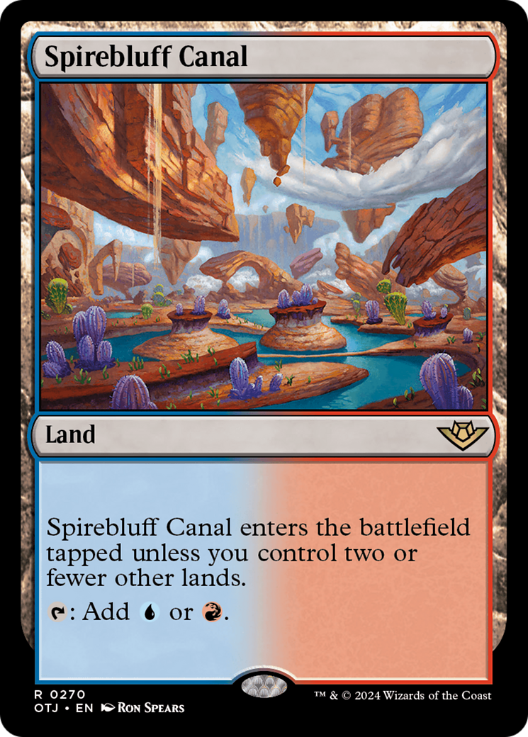Spirebluff Canal - Rare Land card from Outlaws of Thunder Junction