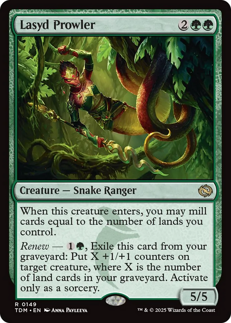 Lasyd Prowler - Rare Creature — Snake Ranger card from Tarkir: Dragonstorm