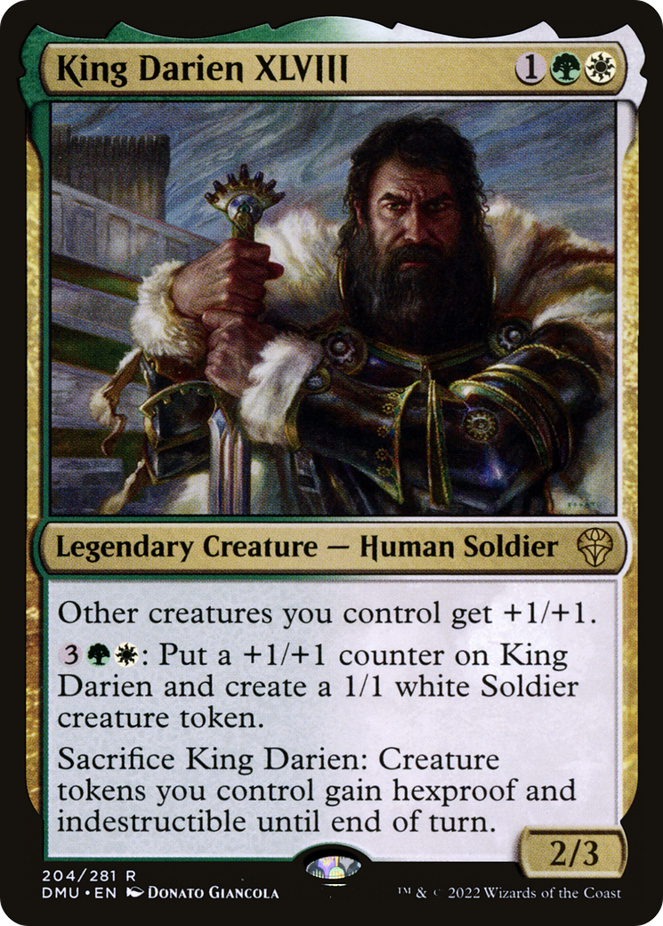 King Darien XLVIII - Rare Legendary Creature — Human Soldier card from Dominaria United