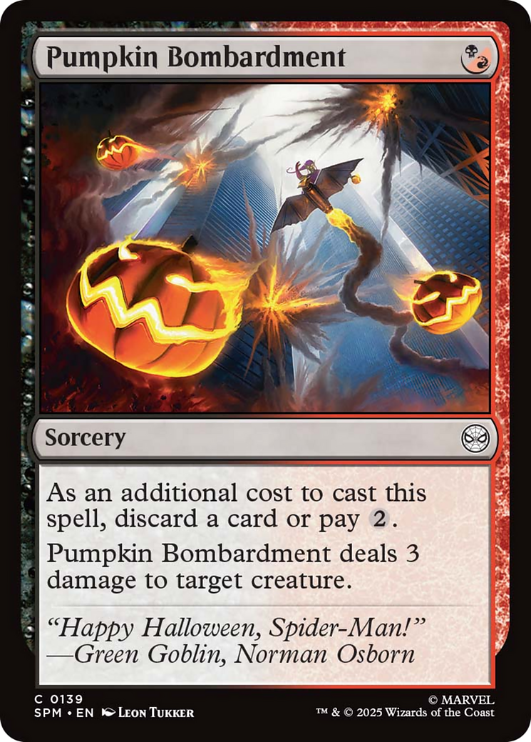 Pumpkin Bombardment - Common Sorcery card from Marvel's Spider-Man