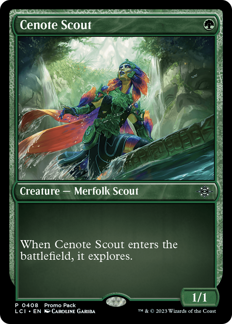 Cenote Scout - Uncommon Creature — Merfolk Scout card from The Lost Caverns of Ixalan