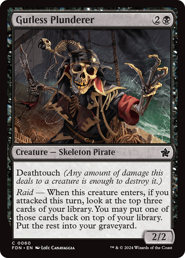Gutless Plunderer - Common Creature — Skeleton Pirate card from Foundations