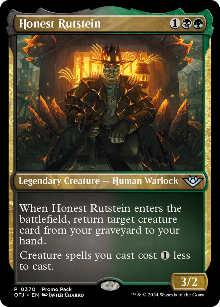 Honest Rutstein - Uncommon Legendary Creature — Human Warlock card from Outlaws of Thunder Junction