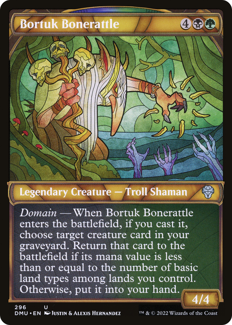 Bortuk Bonerattle - Uncommon Legendary Creature — Troll Shaman card from Dominaria United