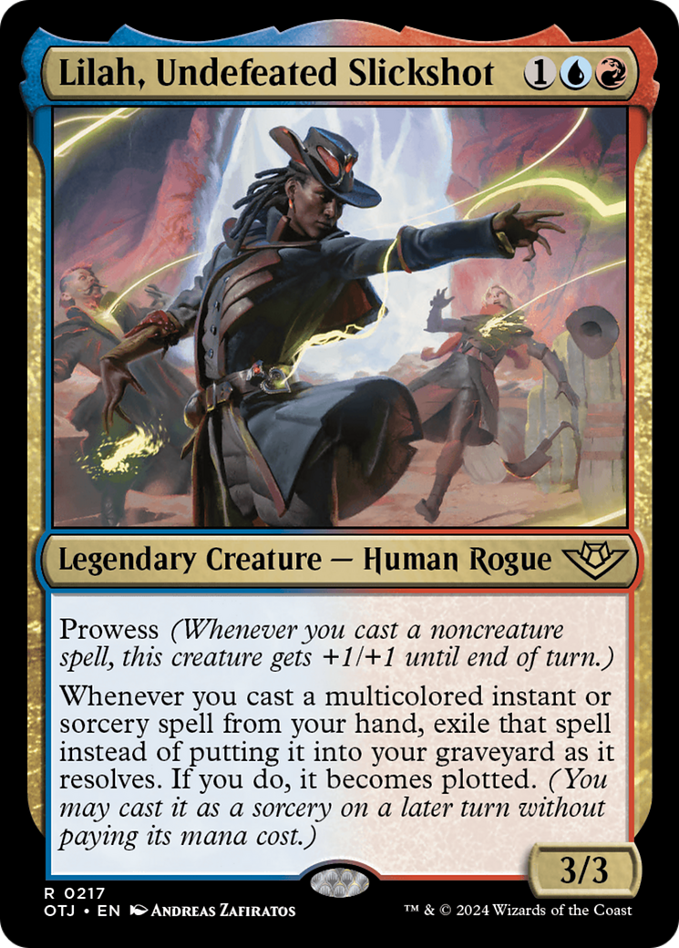 Lilah, Undefeated Slickshot - Rare Legendary Creature — Human Rogue card from Outlaws of Thunder Junction