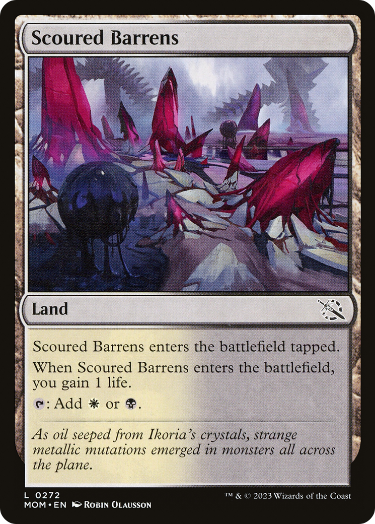 Scoured Barrens - Common Land card from March of the Machine