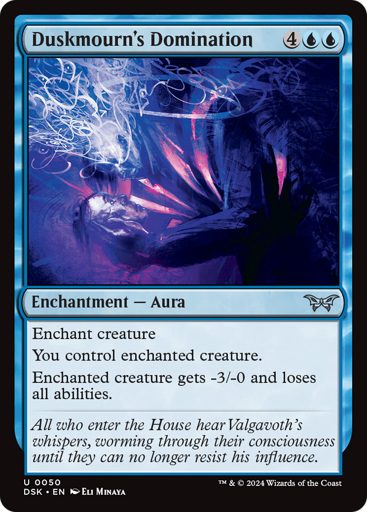 Duskmourn's Domination - Uncommon Enchantment — Aura card from Duskmourn: House of Horror