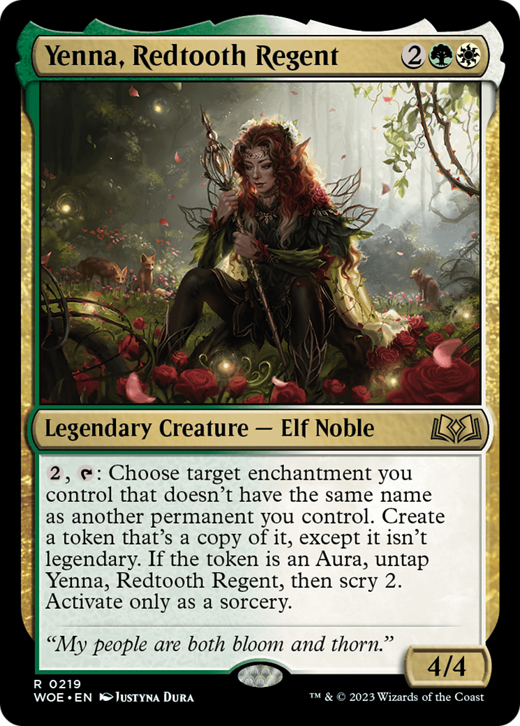 Yenna, Redtooth Regent - Rare Legendary Creature — Elf Noble card from Wilds of Eldraine
