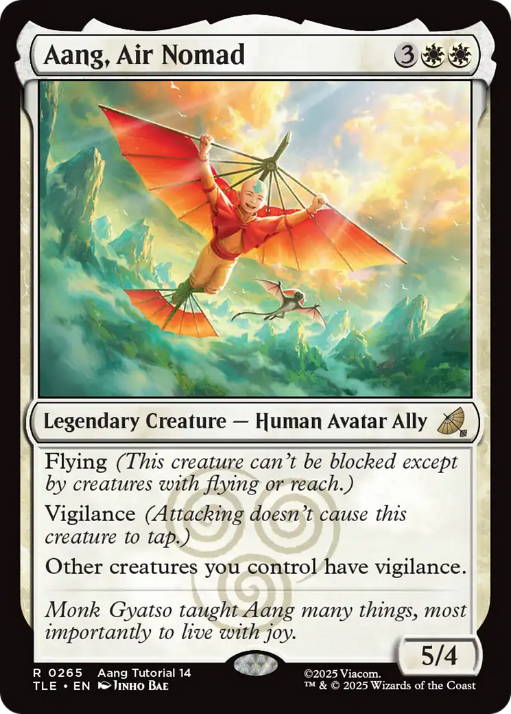 Aang, Air Nomad - Rare Legendary Creature — Human Avatar Ally card from Avatar: The Last Airbender Eternal