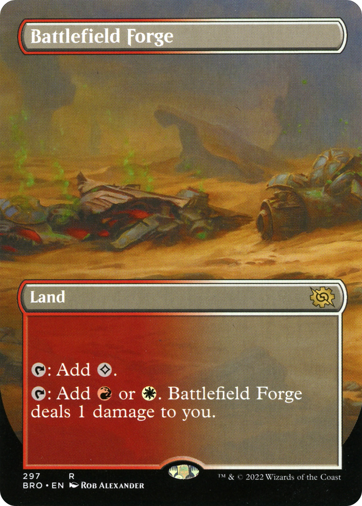 Battlefield Forge - Rare Land card from The Brothers' War