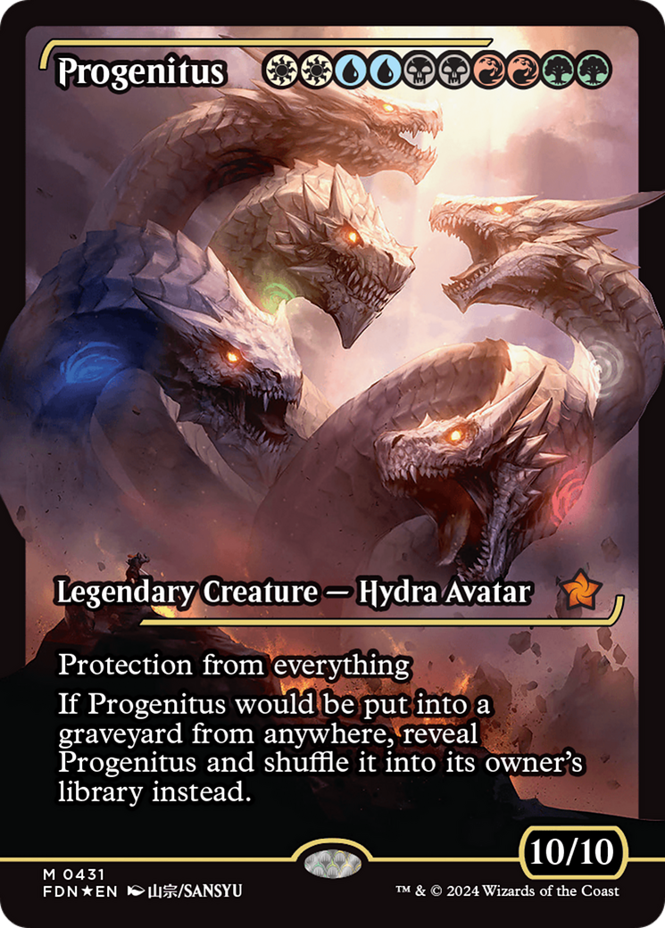 Progenitus - Mythic Legendary Creature — Hydra Avatar card from Foundations