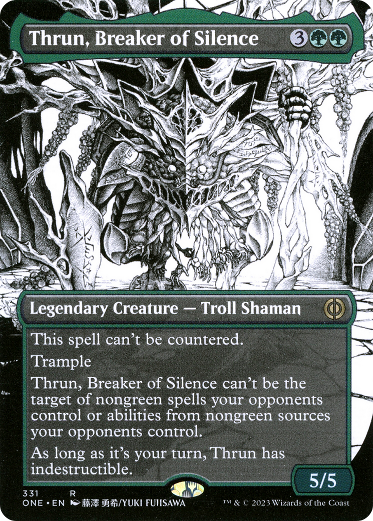 Thrun, Breaker of Silence - Rare Legendary Creature — Troll Shaman card from Phyrexia: All Will Be One