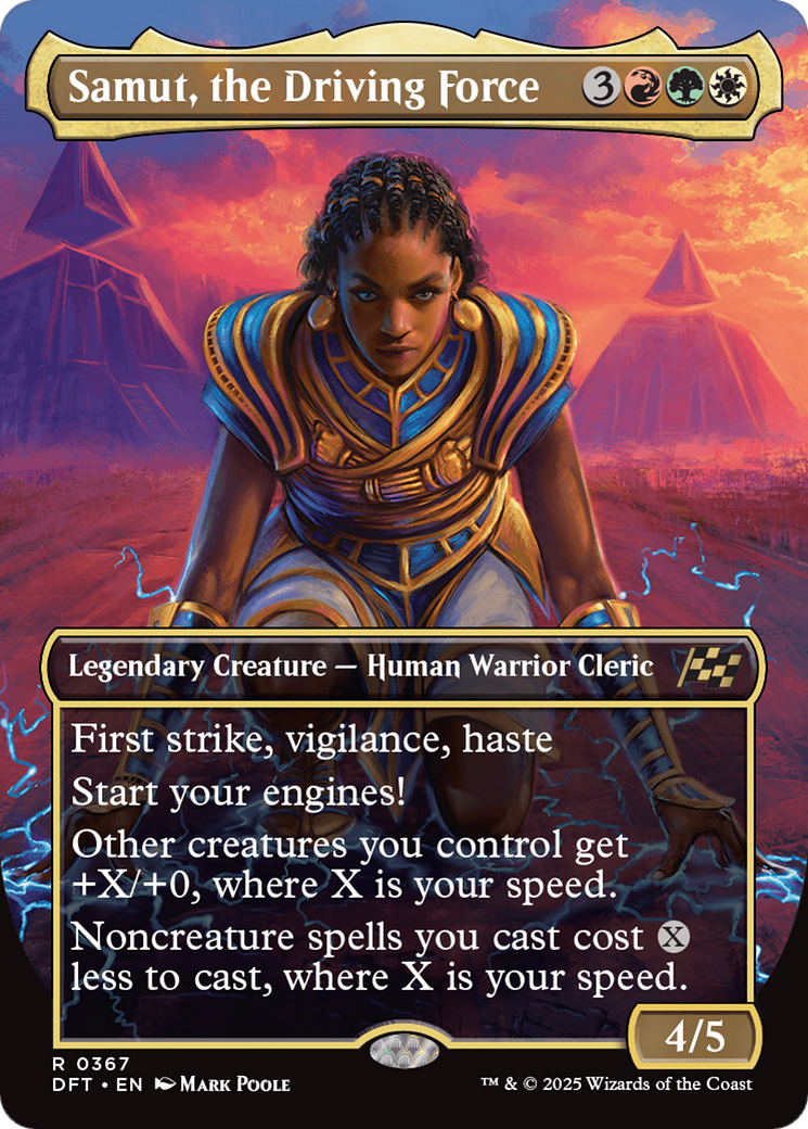 Samut, the Driving Force - Rare Legendary Creature — Human Warrior Cleric card from Aetherdrift