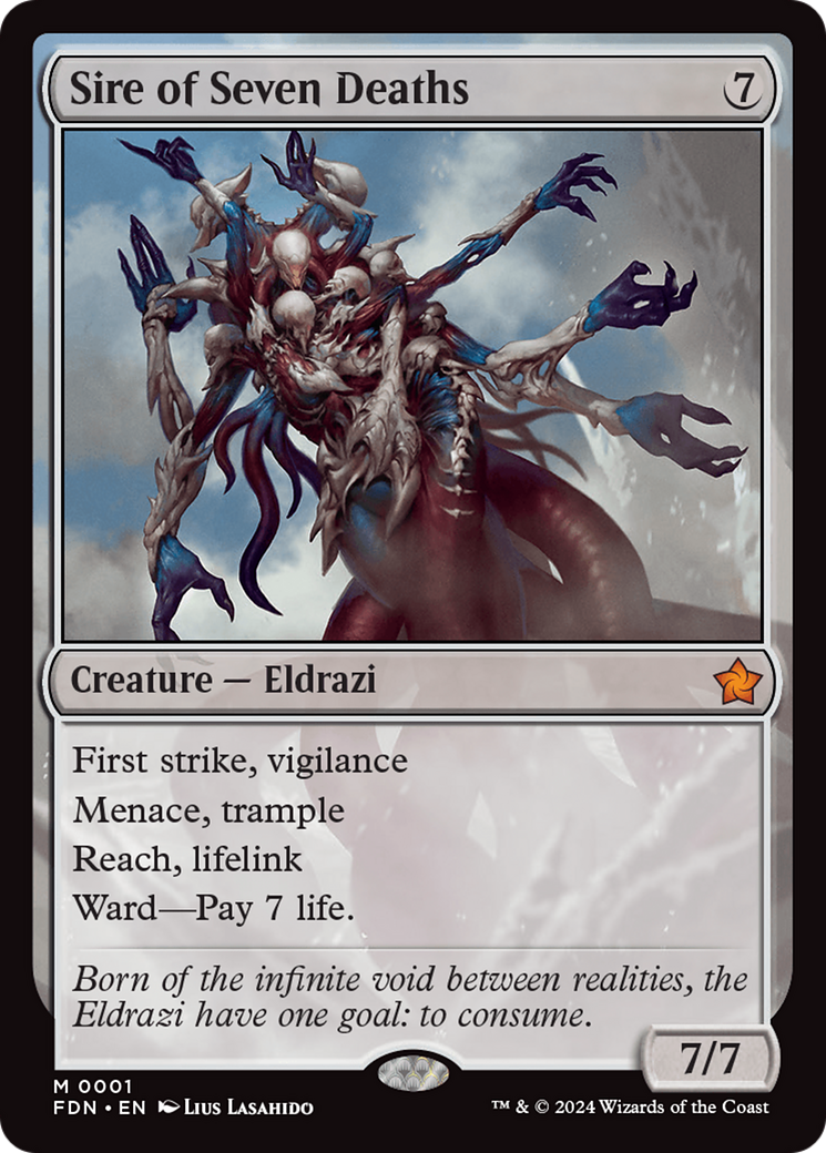 Sire of Seven Deaths - Mythic Creature — Eldrazi card from Foundations