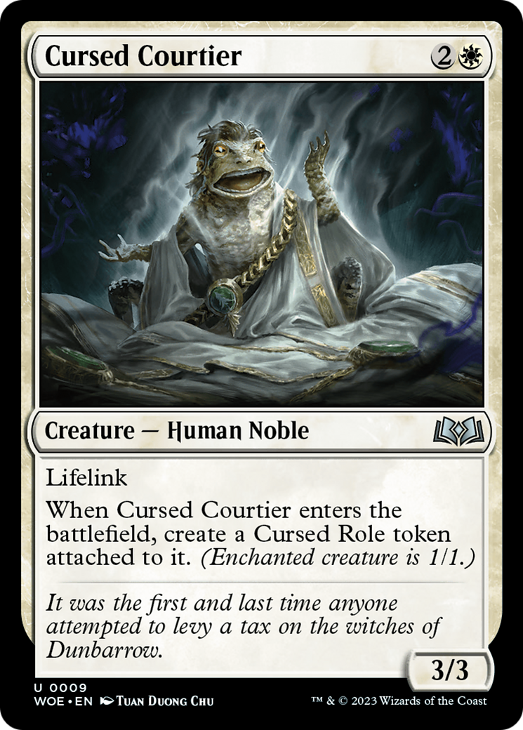 Cursed Courtier - Uncommon Creature — Human Noble card from Wilds of Eldraine