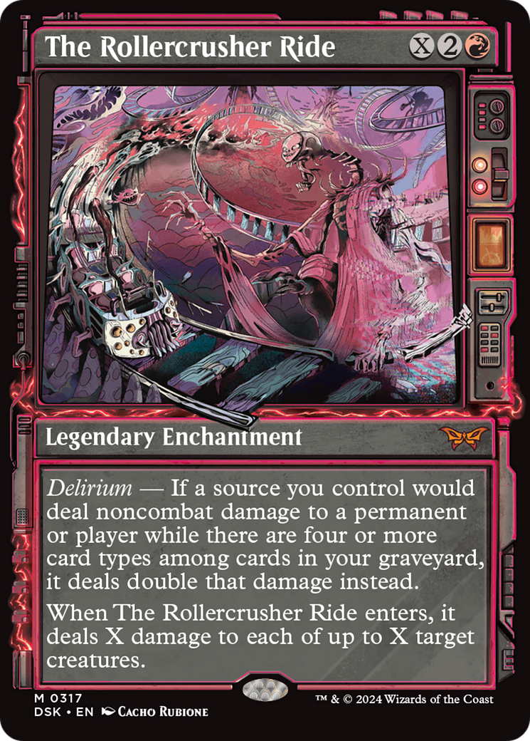 The Rollercrusher Ride - Mythic Legendary Enchantment card from Duskmourn: House of Horror