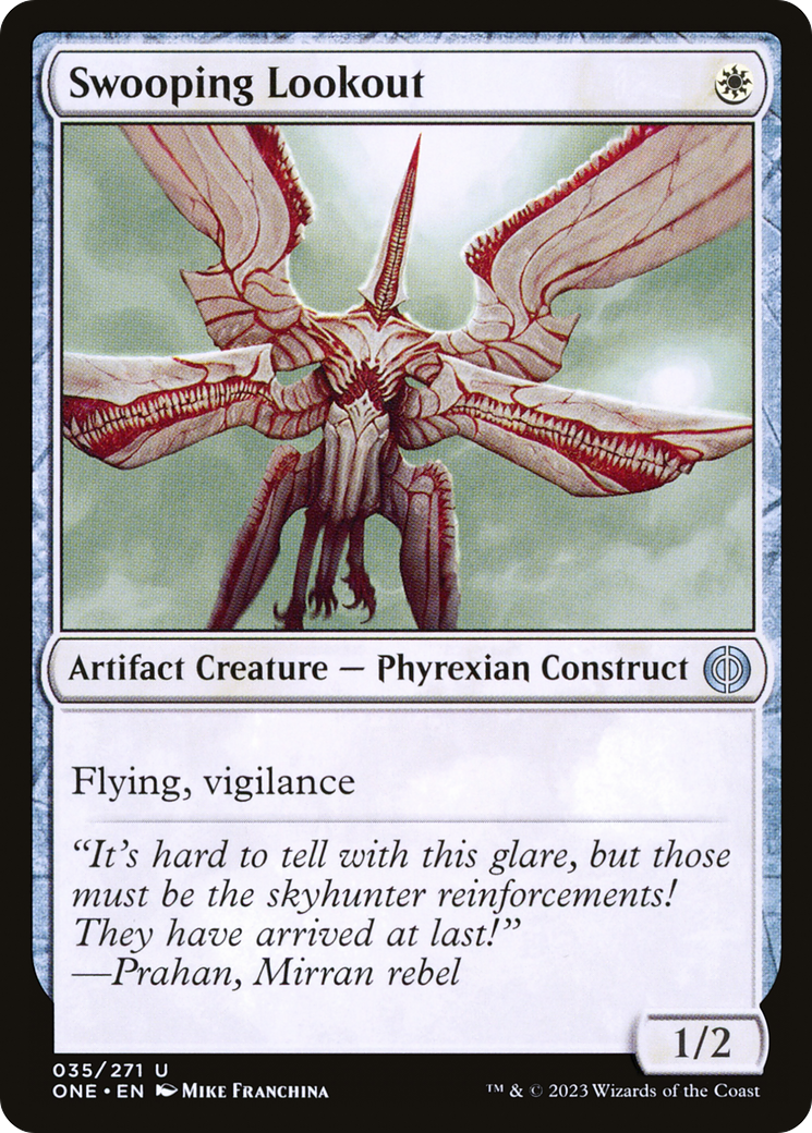 Swooping Lookout - Uncommon Artifact Creature — Phyrexian Construct card from Phyrexia: All Will Be One