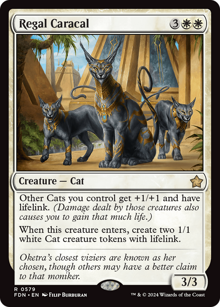 Regal Caracal - Rare Creature — Cat card from Foundations
