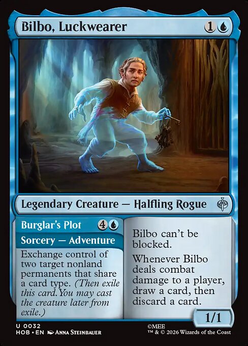 Bilbo, Luckwearer // Burglar's Plot - Uncommon card from The Hobbit