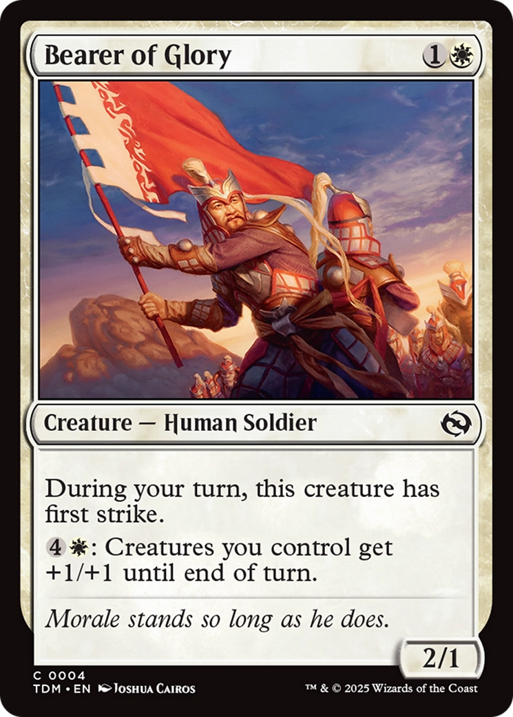 Bearer of Glory - Common Creature — Human Soldier card from Tarkir: Dragonstorm