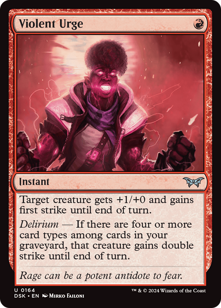 Violent Urge - Uncommon Instant card from Duskmourn: House of Horror