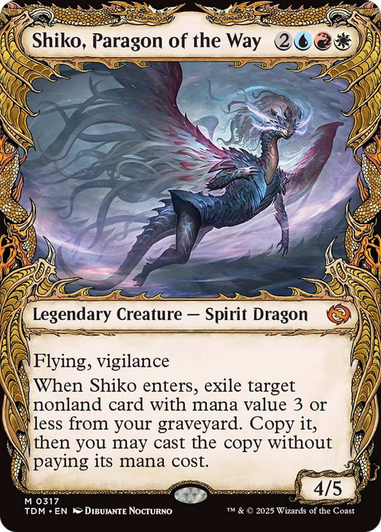 Shiko, Paragon of the Way - Mythic Legendary Creature — Spirit Dragon card from Tarkir: Dragonstorm