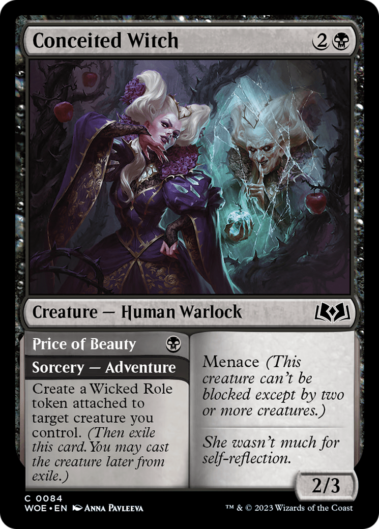 Conceited Witch // Price of Beauty - Common Creature — Human Warlock card from Wilds of Eldraine