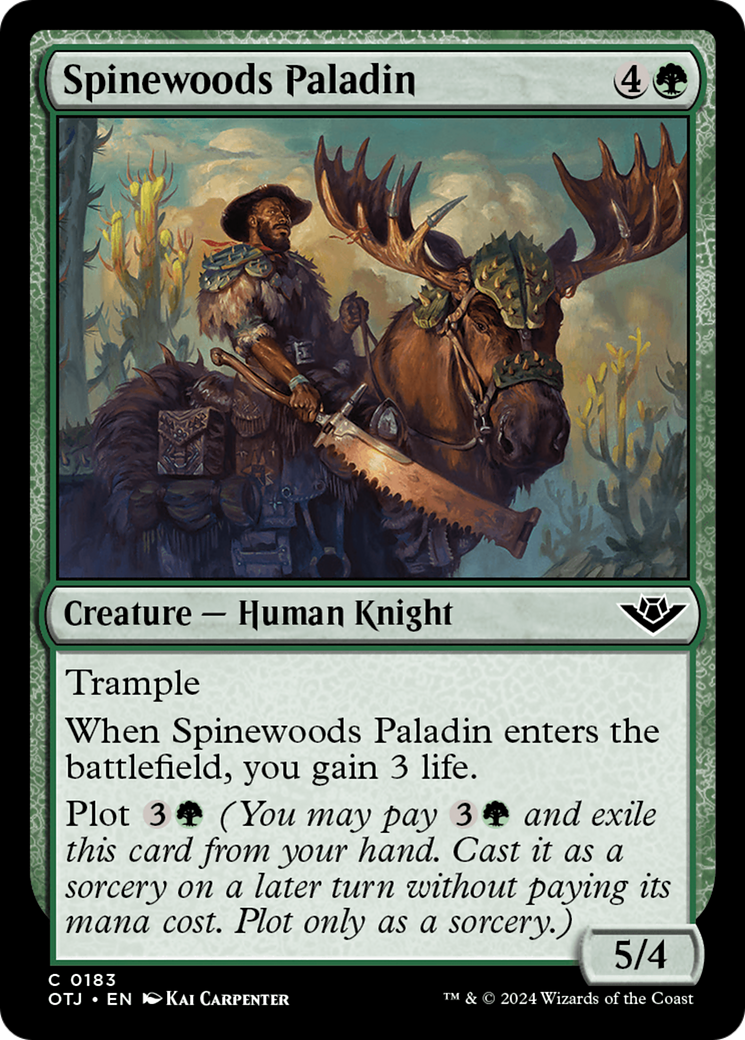 Spinewoods Paladin - Common Creature — Human Knight card from Outlaws of Thunder Junction