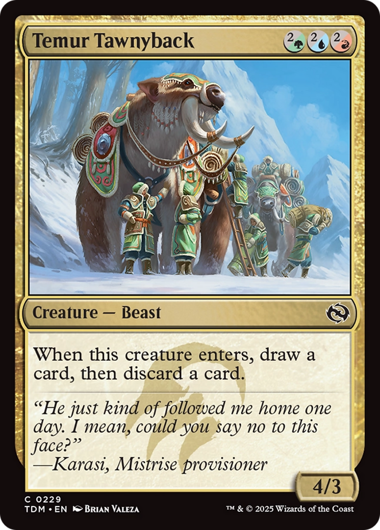 Temur Tawnyback - Common Creature — Beast card from Tarkir: Dragonstorm