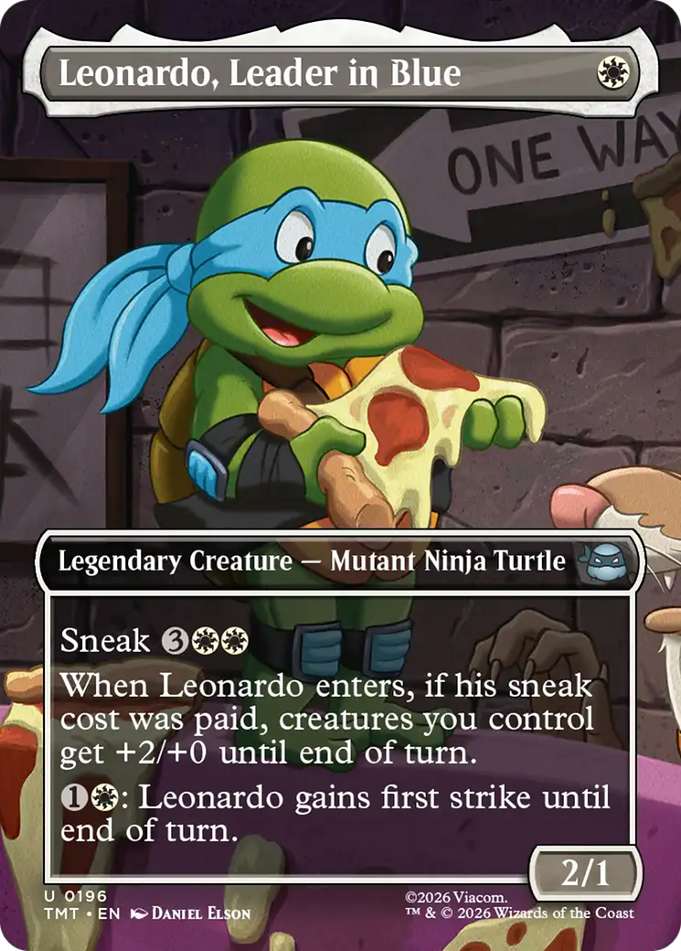 Leonardo, Leader in Blue - Uncommon Legendary Creature — Mutant Ninja Turtle card from Teenage Mutant Ninja Turtles