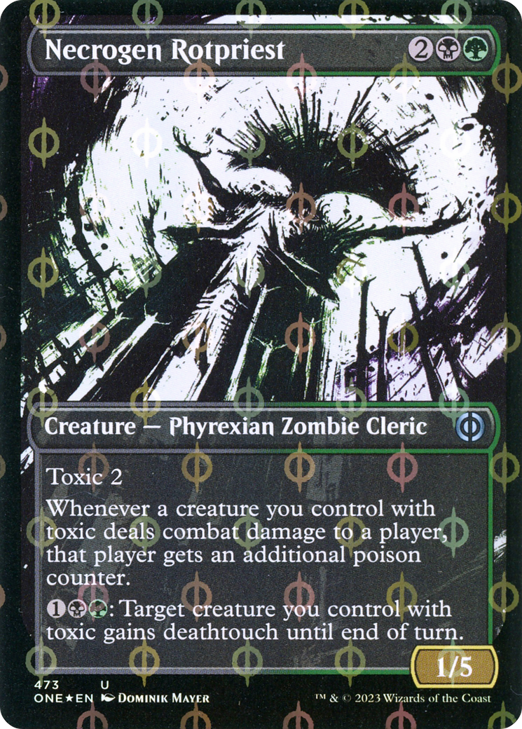 Necrogen Rotpriest - Uncommon Creature — Phyrexian Zombie Cleric card from Phyrexia: All Will Be One