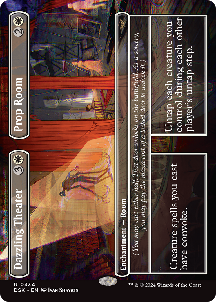Dazzling Theater // Prop Room - Rare Enchantment — Room card from Duskmourn: House of Horror