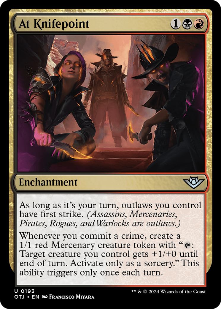 At Knifepoint - Uncommon Enchantment card from Outlaws of Thunder Junction