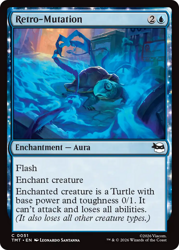 Retro-Mutation - Common Enchantment — Aura card from Teenage Mutant Ninja Turtles