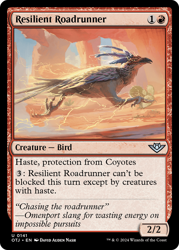 Resilient Roadrunner - Uncommon Creature — Bird card from Outlaws of Thunder Junction