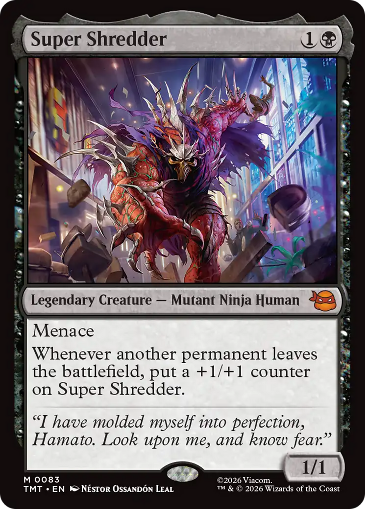 Super Shredder - Mythic Legendary Creature — Mutant Ninja Human card from Teenage Mutant Ninja Turtles