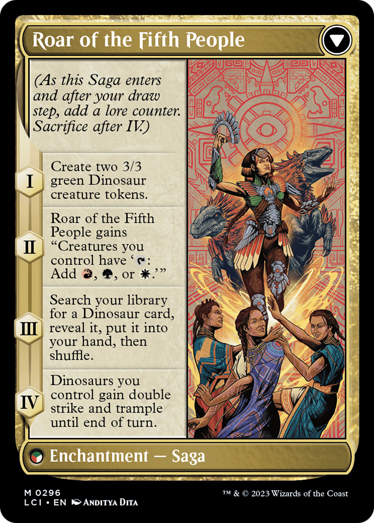Back face of Huatli, Poet of Unity // Roar of the Fifth People - Legendary Creature — Human Warrior Bard card