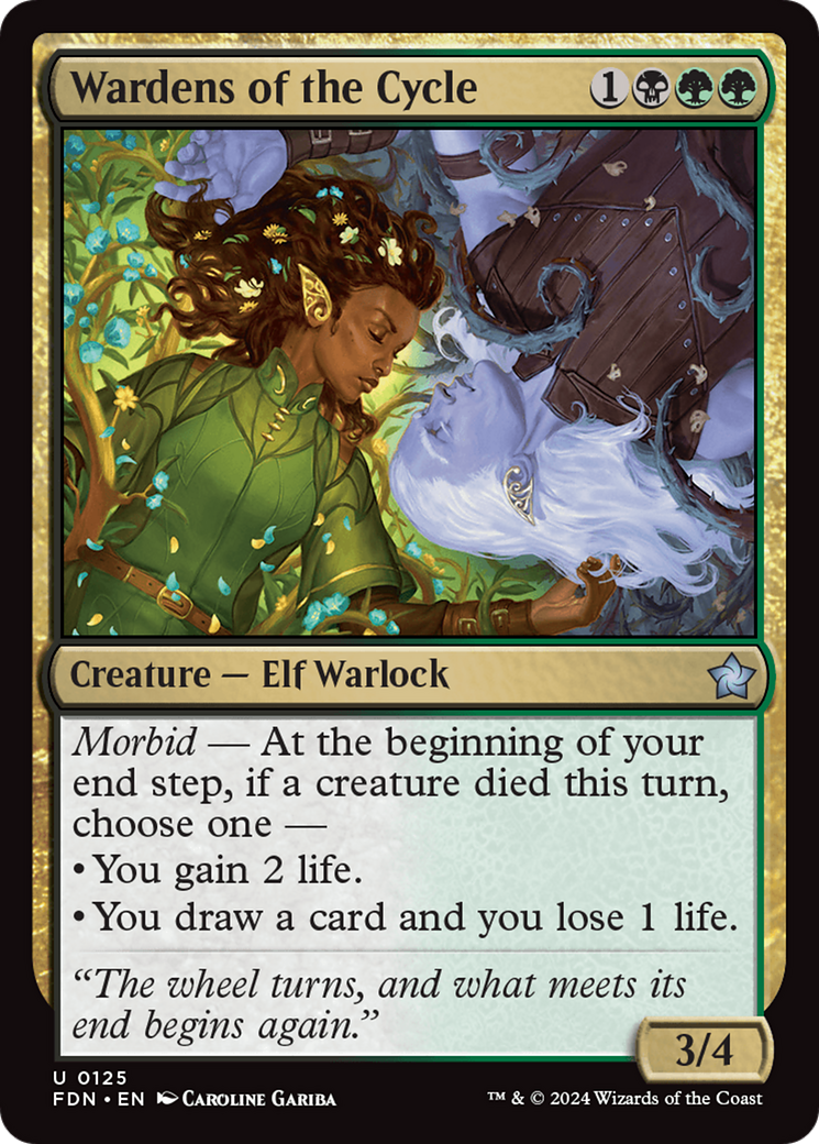 Wardens of the Cycle - Uncommon Creature — Elf Warlock card from Foundations