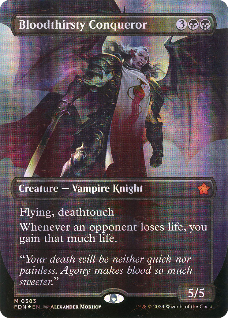Bloodthirsty Conqueror - Mythic Creature — Vampire Knight card from Foundations