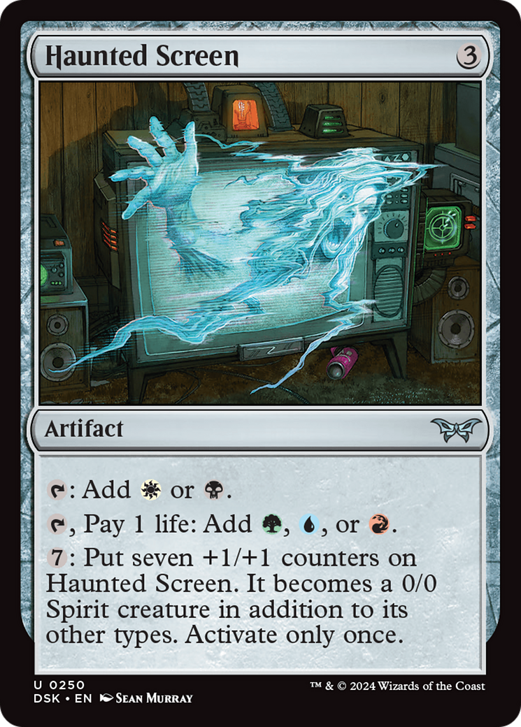 Haunted Screen - Uncommon Artifact card from Duskmourn: House of Horror